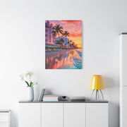 Miami Beach Art Deco Sunset Wall Art & Canvas Print