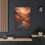 Autumn Mountain Road Landscape Wall Art & Canvas Print