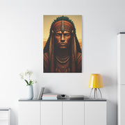 Tribal Guardian with Feathered Headdress Wall Art & Canvas Prints