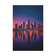 Modern City Skyline at Dusk Wall Art & Canvas Print