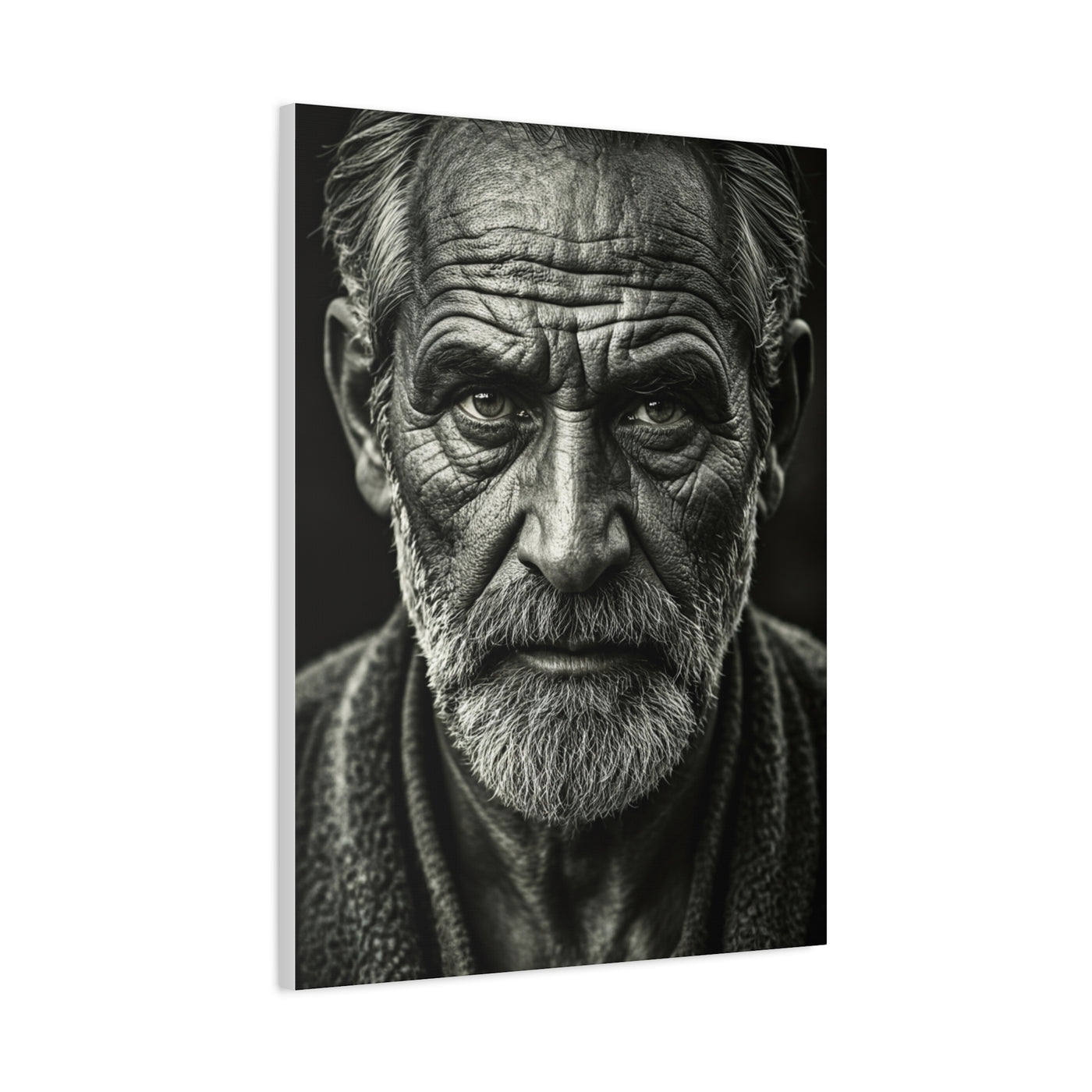 Lines of Time Black & White Elder Portrait Wall Art & Canvas Prints