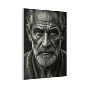 Lines of Time Black & White Elder Portrait Wall Art & Canvas Prints