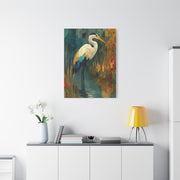 Marsh Heron Textured Composition Wall Art & Canvas Print