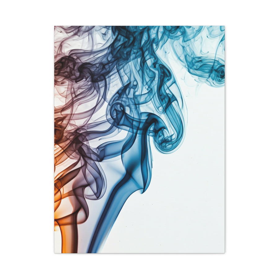 Blue and Amber Smoke Flow Abstract Wall Art & Canvas Prints