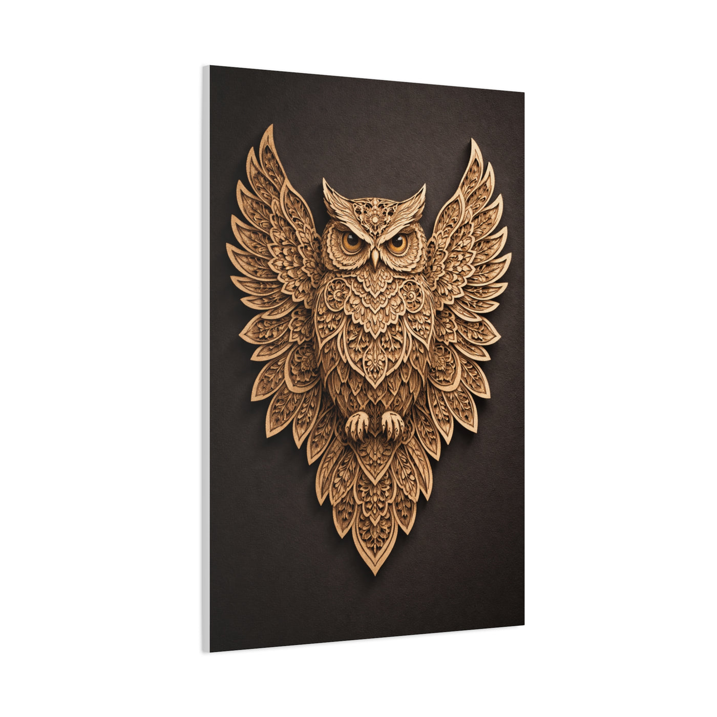 Ornate Symmetrical Owl Mandala Wall Art & Canvas Print