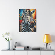 Vibrant Stripes Zebra Portrait Wall Art & Canvas Print