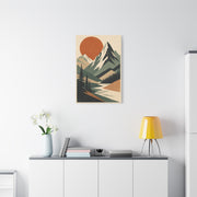 Mid-Century Graphic Sunset Mountain Wall Art & Canvas Print