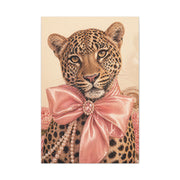 Coquette Leopard Pink Bow Portrait Wall Art & Canvas Print