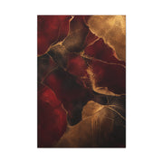 Oxblood and Gold Luxury Abstract Wall Art & Canvas Print