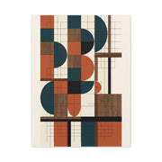 Bauhaus Orange Geometry Grid Wall Art & Canvas Print