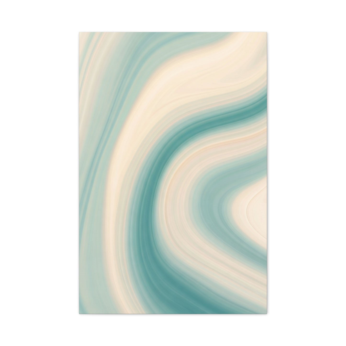 Teal & Cream Motion Swirl Wall Art & Canvas Prints