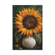 Luxury Impasto Sunflower Vase Painting Wall Art & Canvas Print