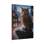 Urban Nocturne Owl Rooftop Wall Art & Canvas Print