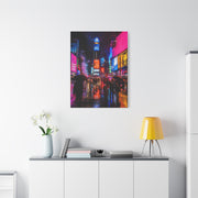 Times Square Neon Rain Night Wall Art & Canvas Print