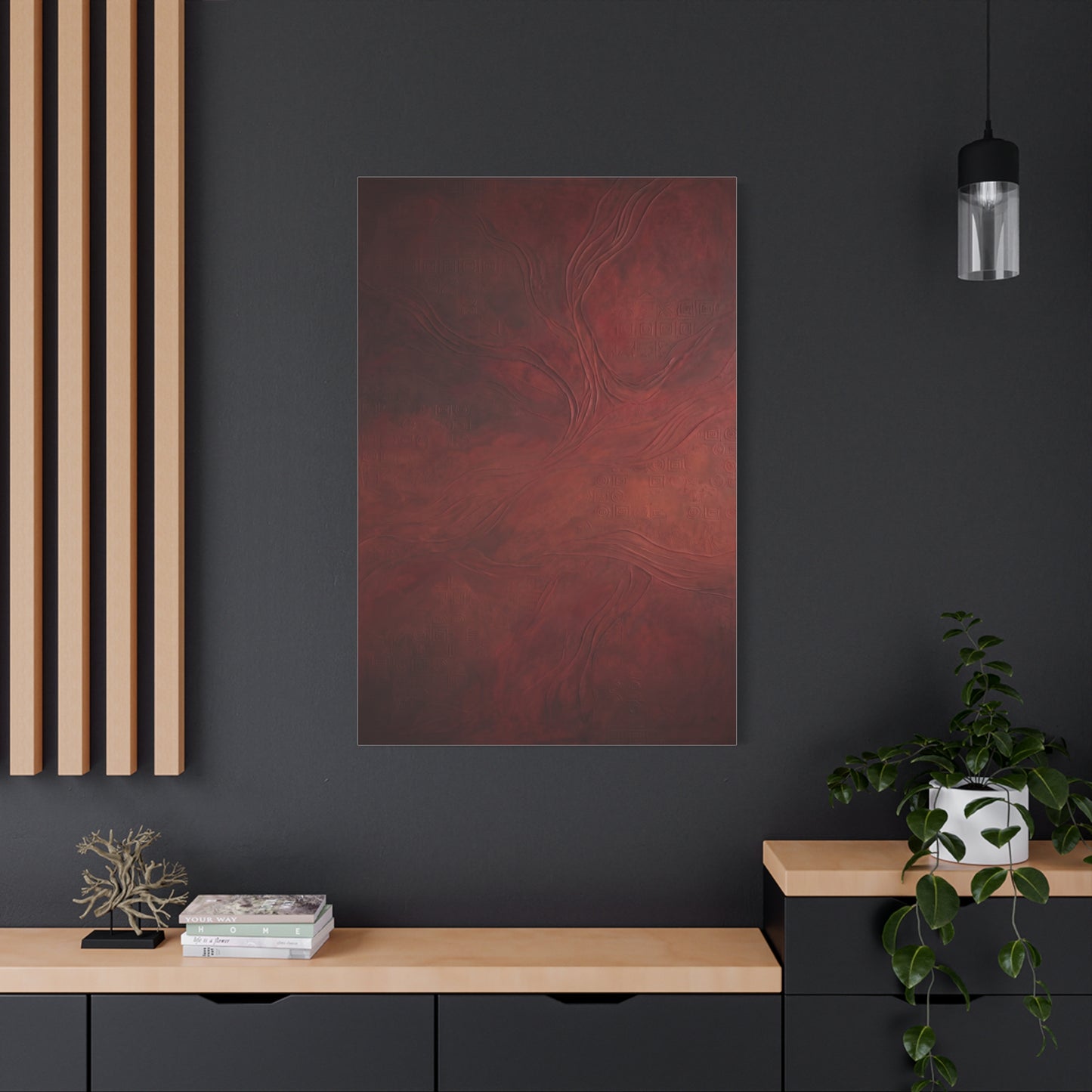 Earthy Red Wabi-Sabi Texture Abstraction Wall Art & Canvas Print