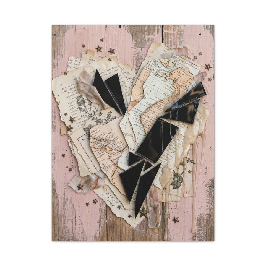 Reclaimed Mixed Media Heartless Romance Wall Art & Canvas Print