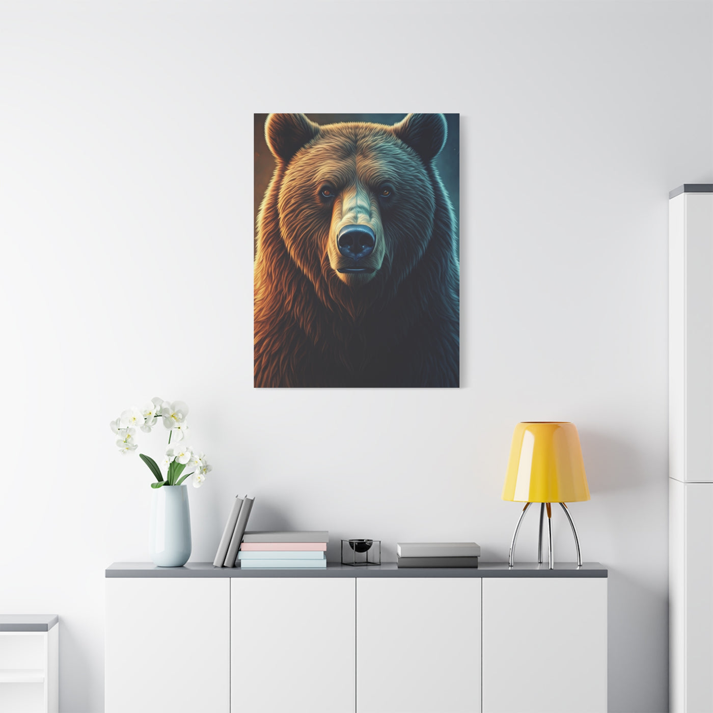 Warm & Cool Contrast Grizzly Portrait Wall Art & Canvas Prints