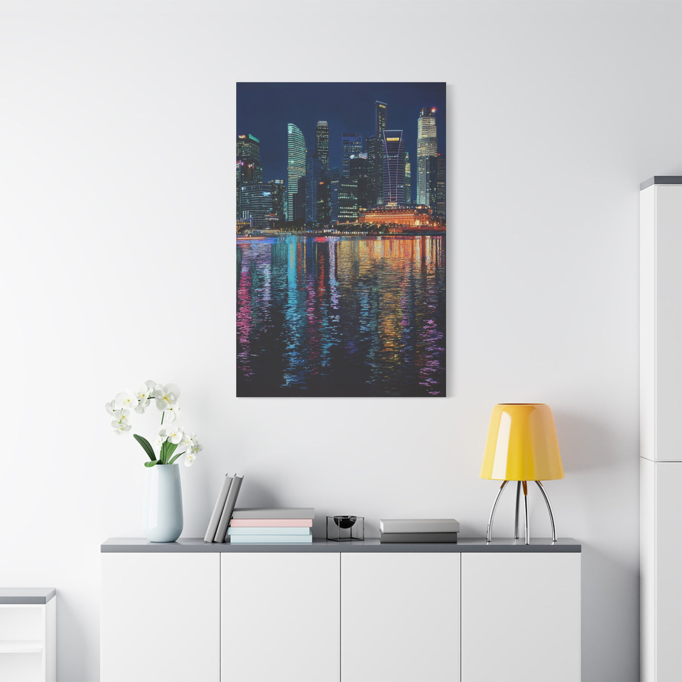 Singapore Skyline Marina Bay Night Reflections Wall Art & Canvas Print