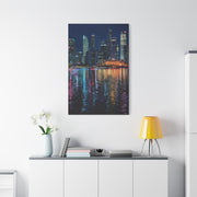 Singapore Skyline Marina Bay Night Reflections Wall Art & Canvas Print