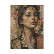 Mixed-Media Feminine Portrait Collage Wall Art & Canvas Print