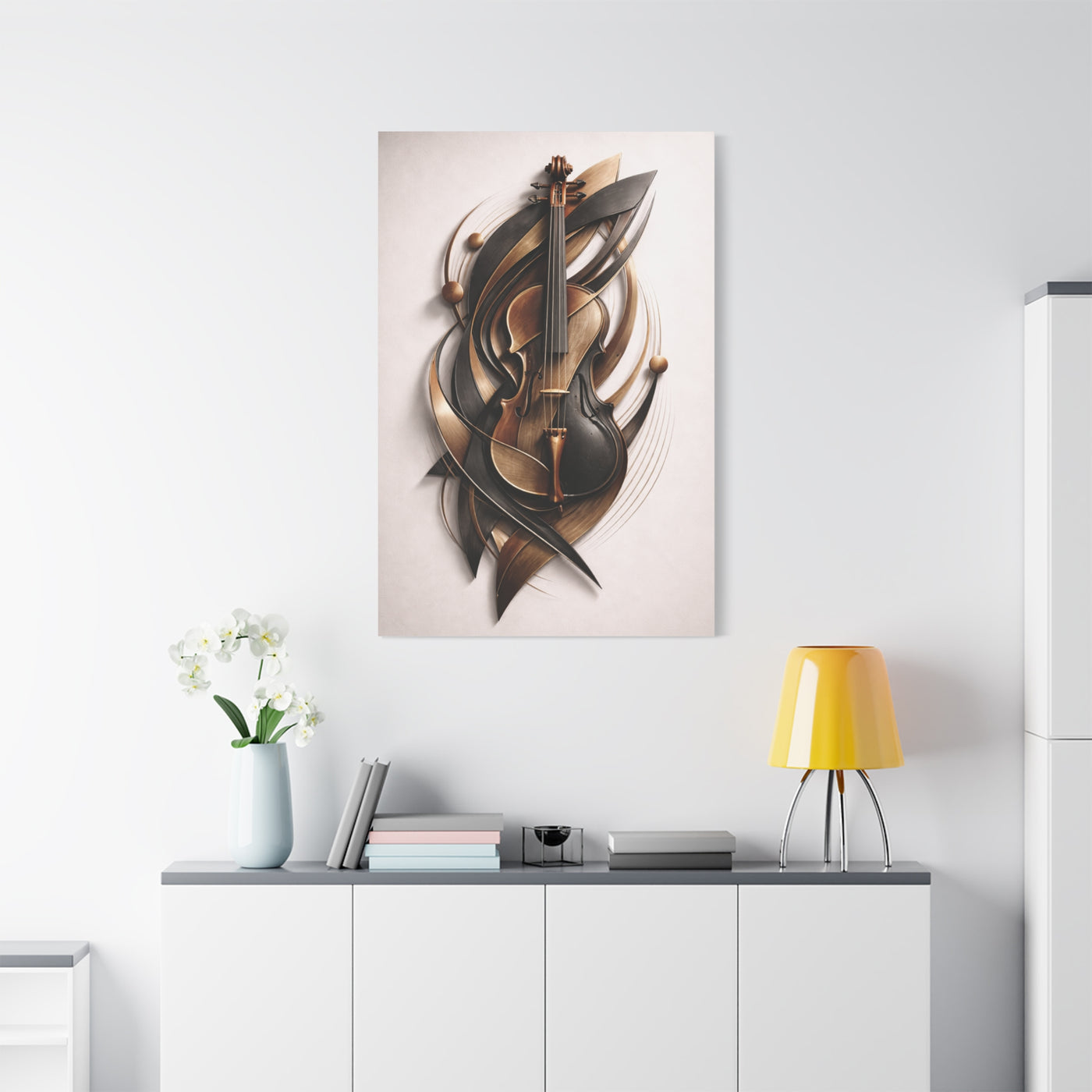 Sculptural Violin Motion Composition Wall Art & Canvas Print