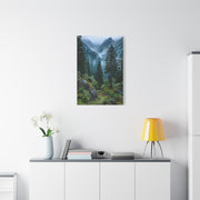 Misty Pine Green Mountain Landscape Wall Art & Canvas Print