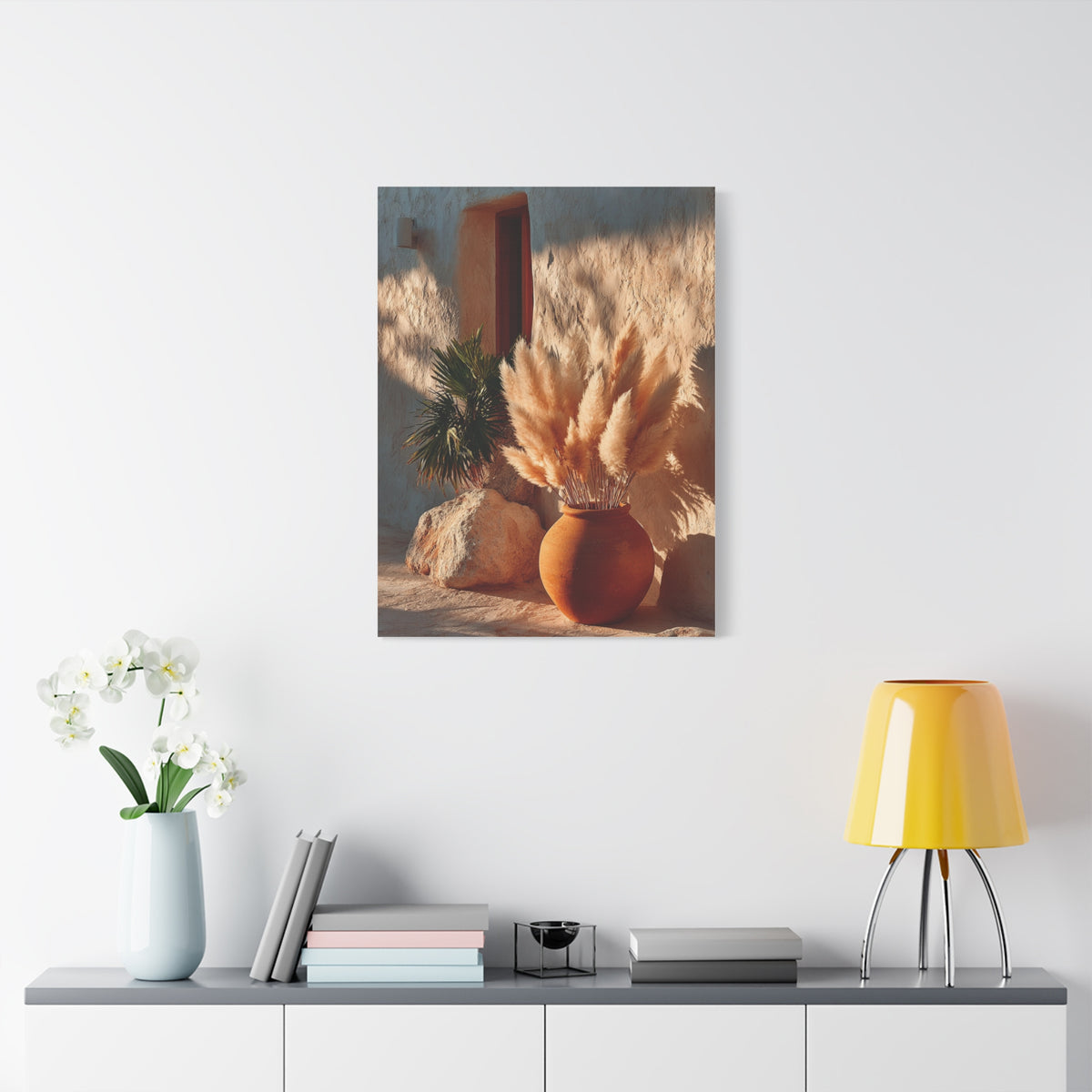 Pampas Grass Terracotta Still Life Wall Art & Canvas Print