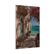 Sicilian Coastal Balcony Scene Wall Art & Canvas Print