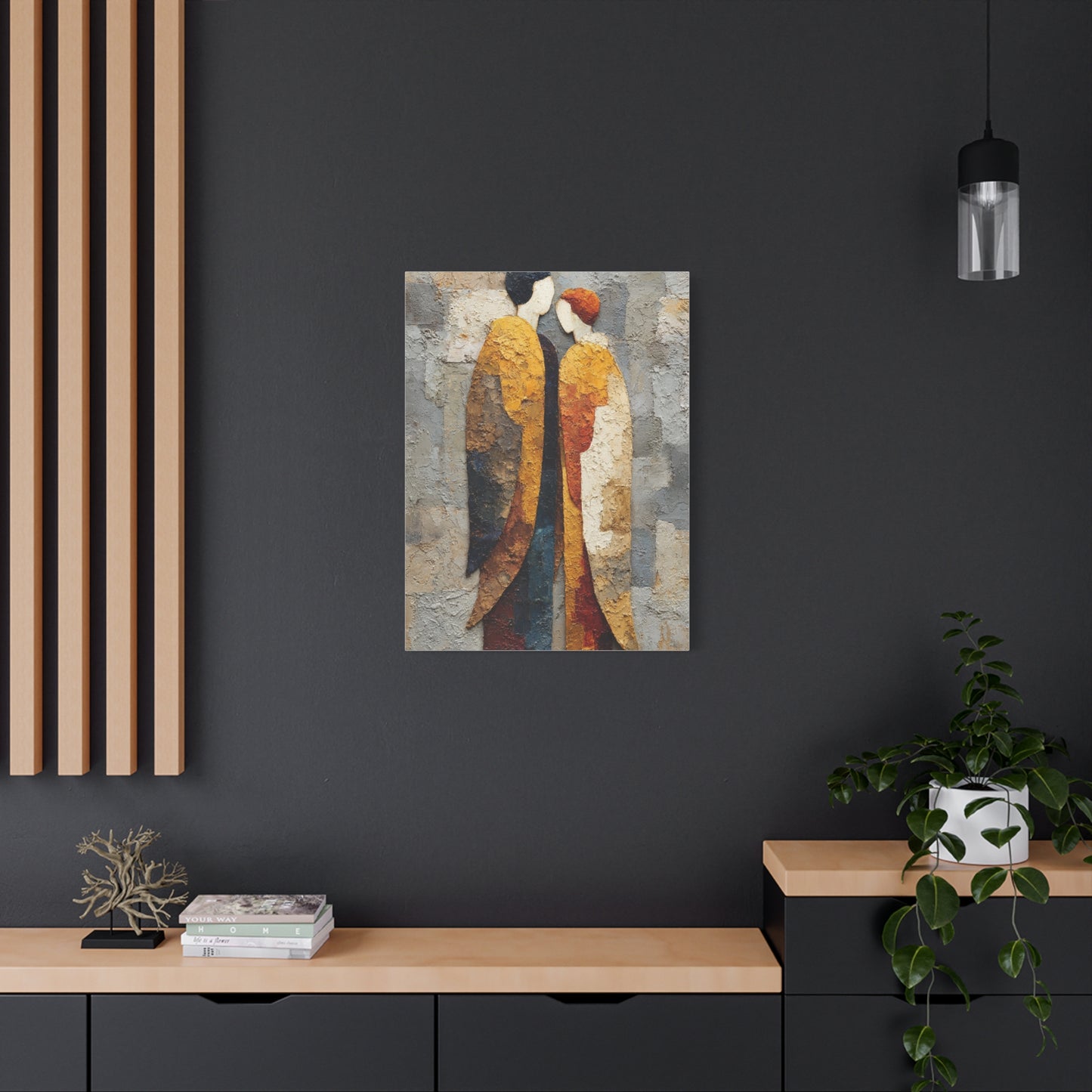 Textured Golden Figures Unity Wall Art & Canvas Print