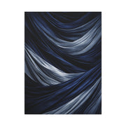 Draped Navy Textile Abstraction Wall Art & Canvas Print
