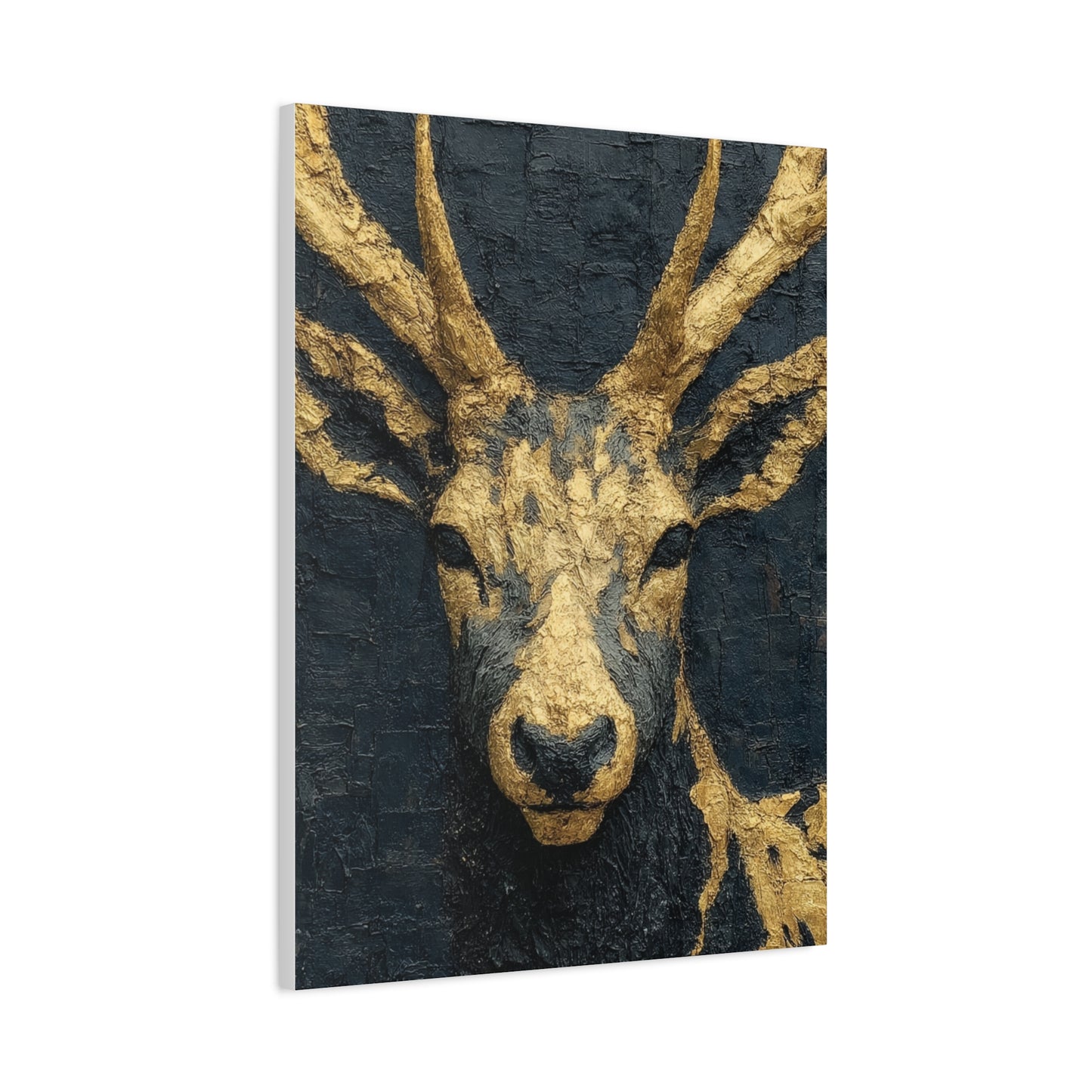 Regal Black and Gold Stag Portrait Wall Art & Canvas Print