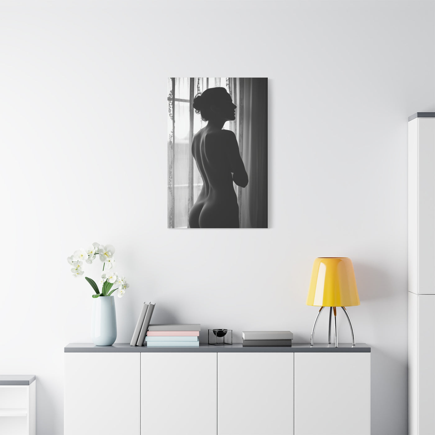 Window Light Silhouette Nude Wall Art & Canvas Print