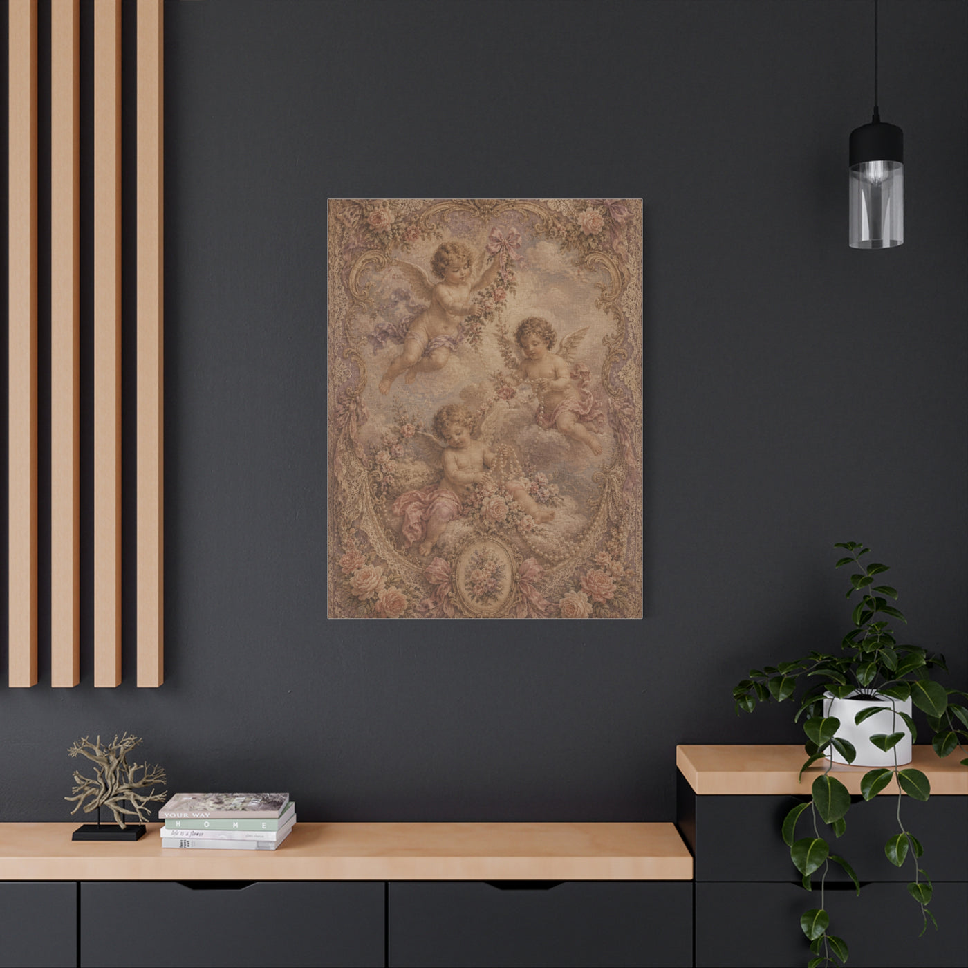 Vintage Cherub Romance Tapestry Wall Art & Canvas Print