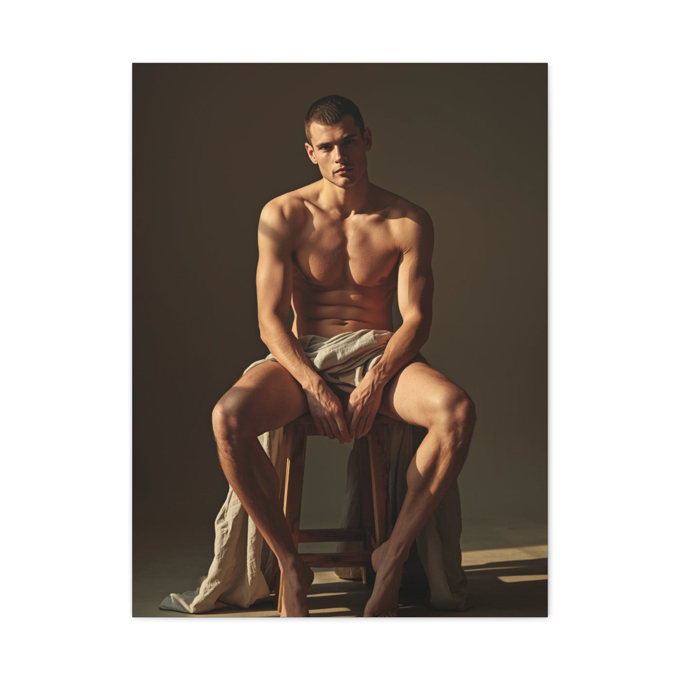 Masculine Seated Figure Study Wall Art & Canvas Print