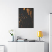Midnight Jazz Alley Trumpeter Wall Art & Canvas Print