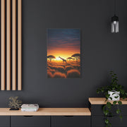 Savannah Giraffe Sunset Silhouette Wall Art & Canvas Prints