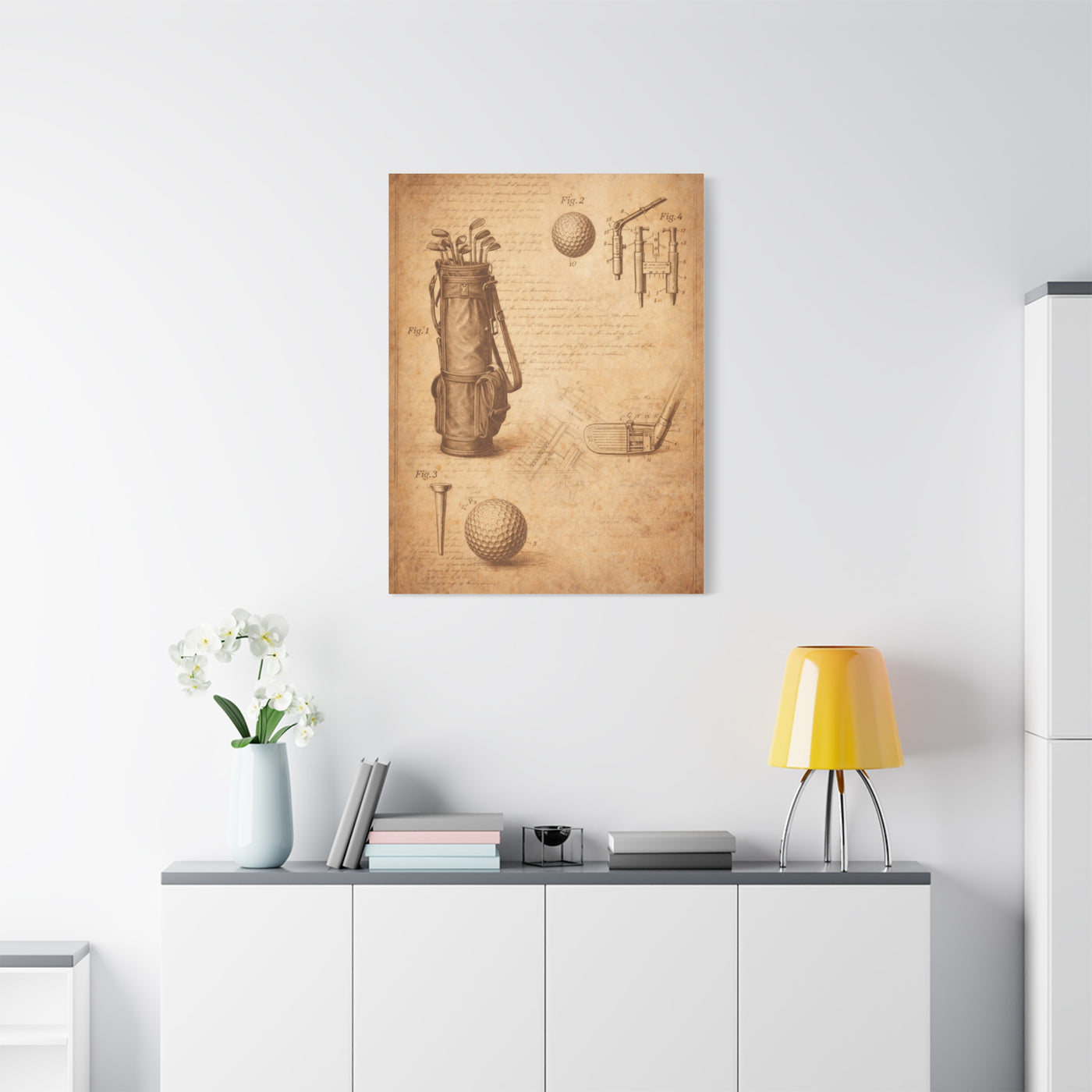 Vintage Golf Equipment Patent Study Wall Art & Canvas Print