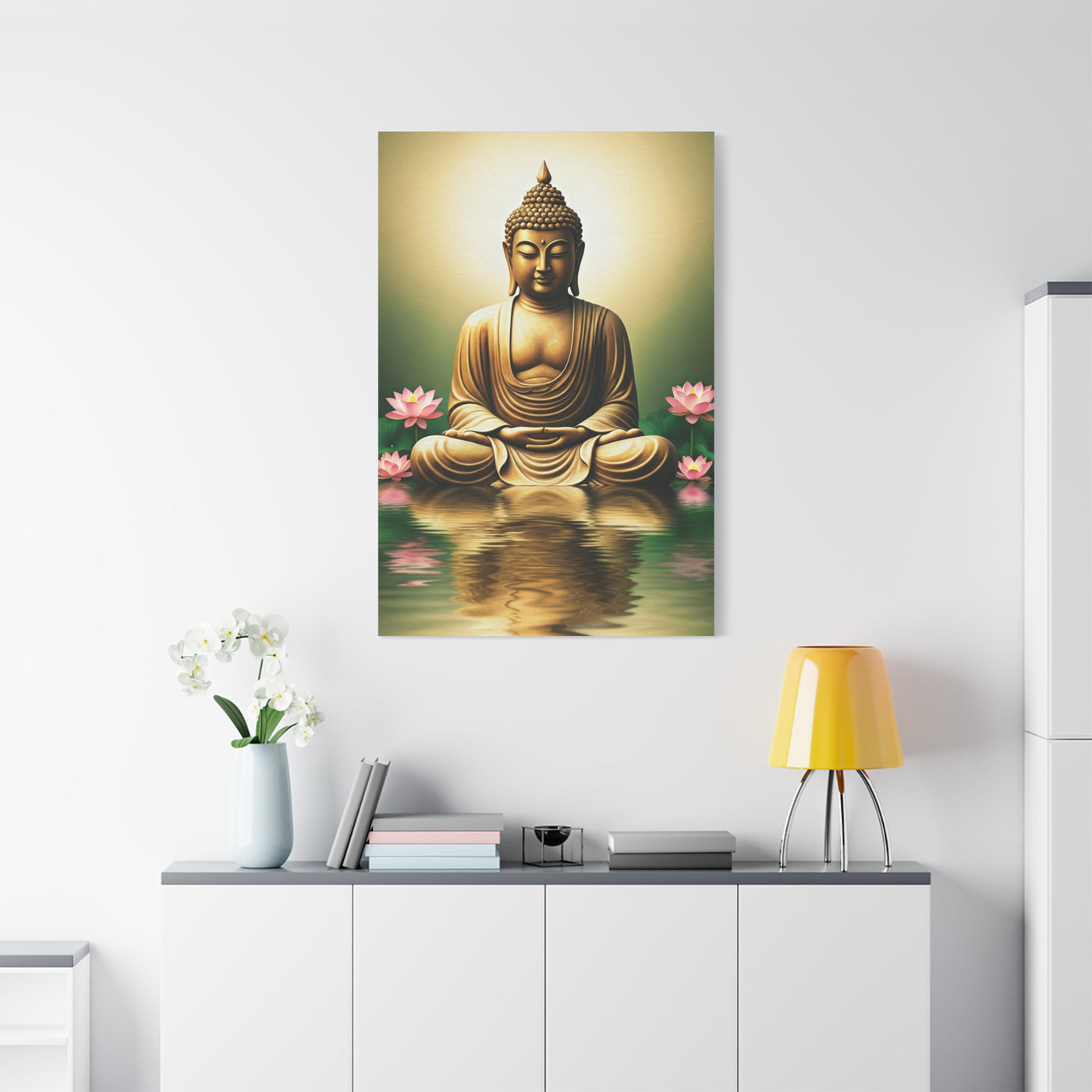 Lotus Reflection Buddha Meditation Wall Art & Canvas Prints