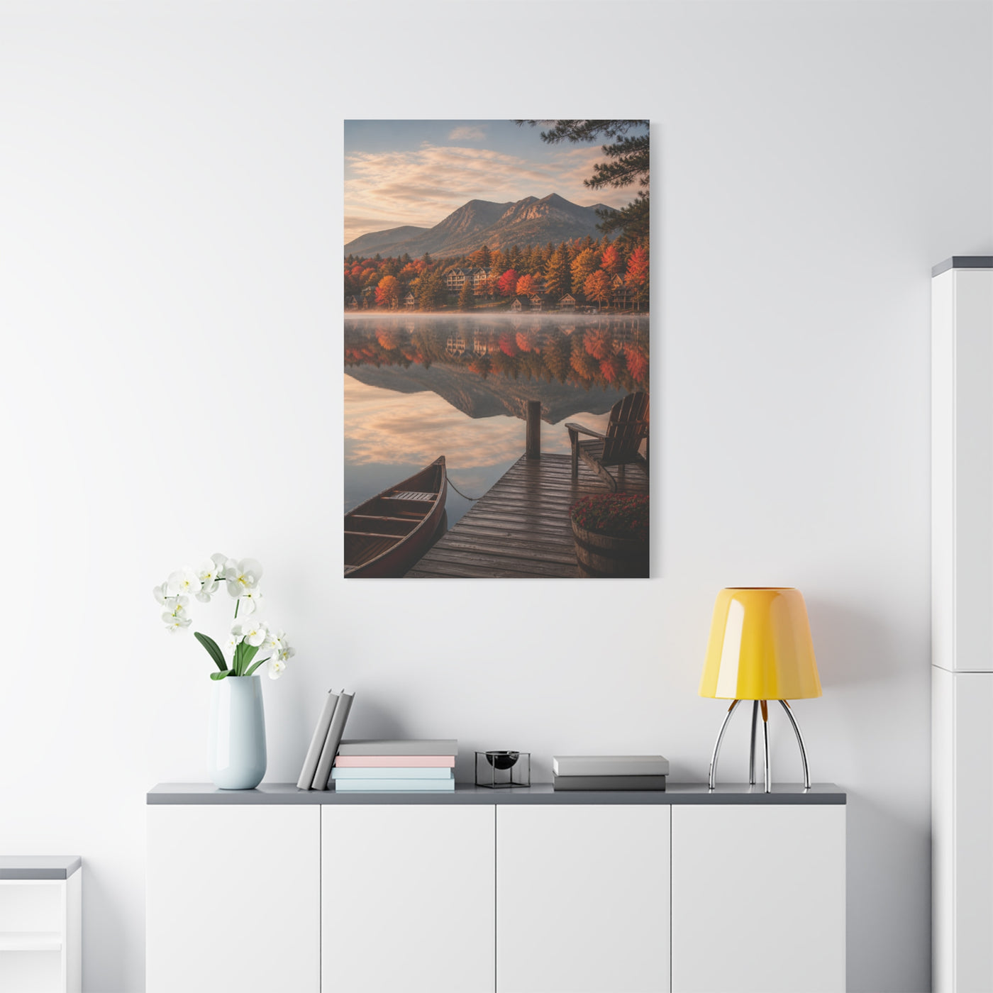 Lake Placid Autumn Reflection Wall Art & Canvas Print