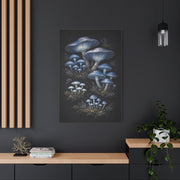 Luminous Indigo Fungi Botanical Study Wall Art & Canvas Print