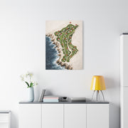 Sculpted Seaside Golf Course Map Wall Art & Canvas Print