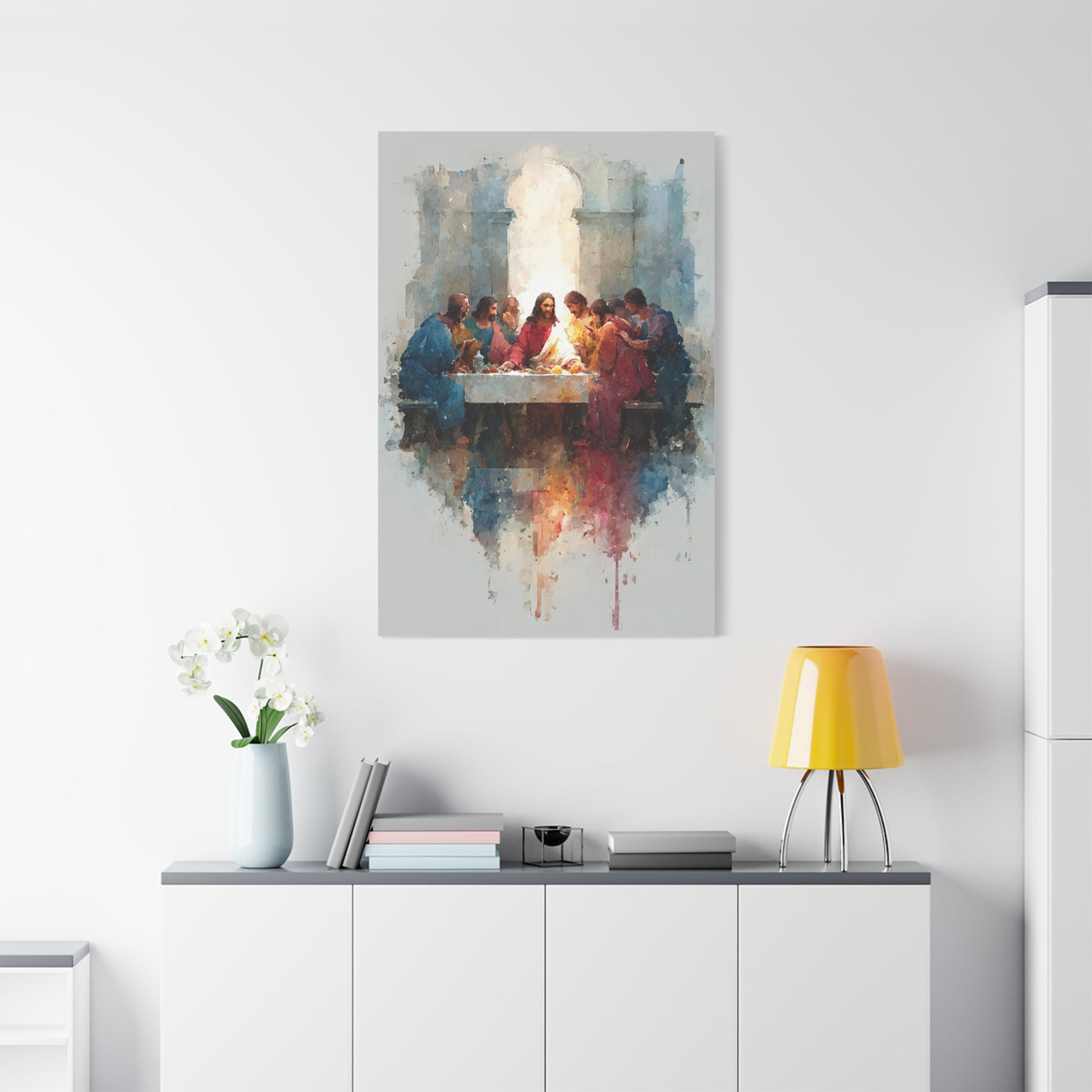 The Last Supper Watercolor Reflection Wall Art & Canvas Print