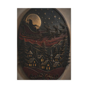 Layered Metal Santa Sleigh Village Wall Art & Canvas Print