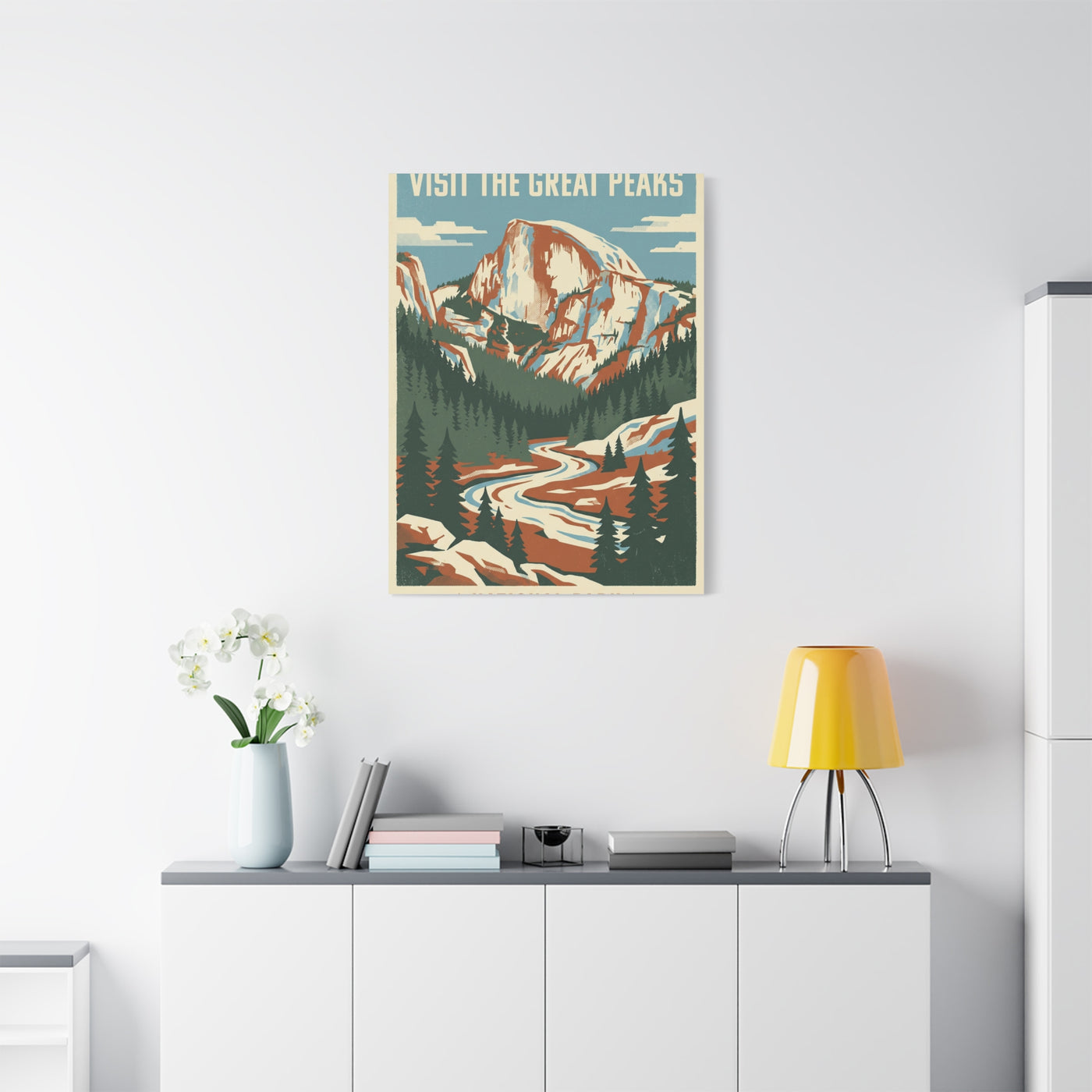 Visit The Great Peaks Vintage Poster Wall Art & Canvas Print