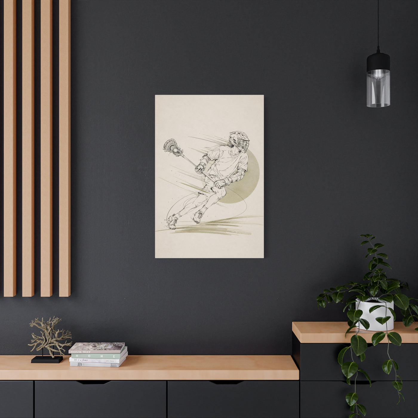 Minimal Lacrosse Motion Sports Wall Art & Canvas Print