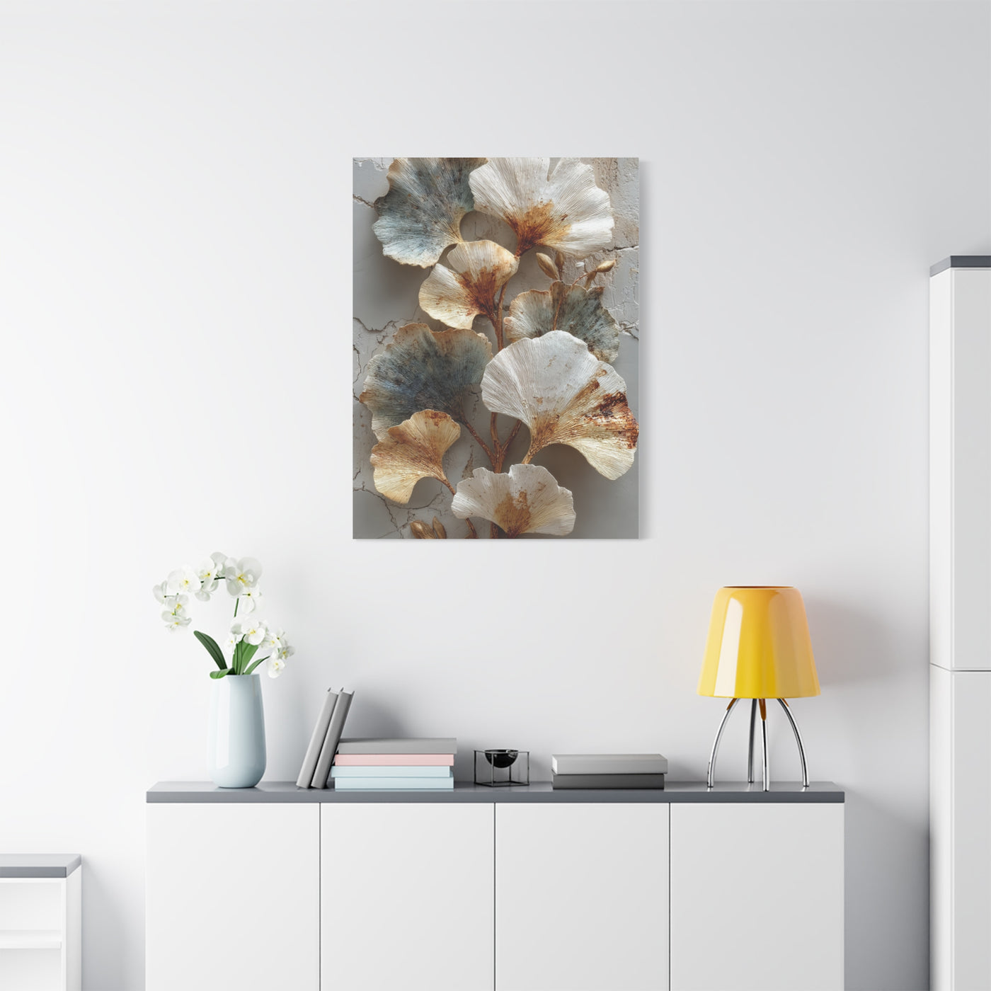 Textured Ginkgo Botanical Wall Art & Canvas Print