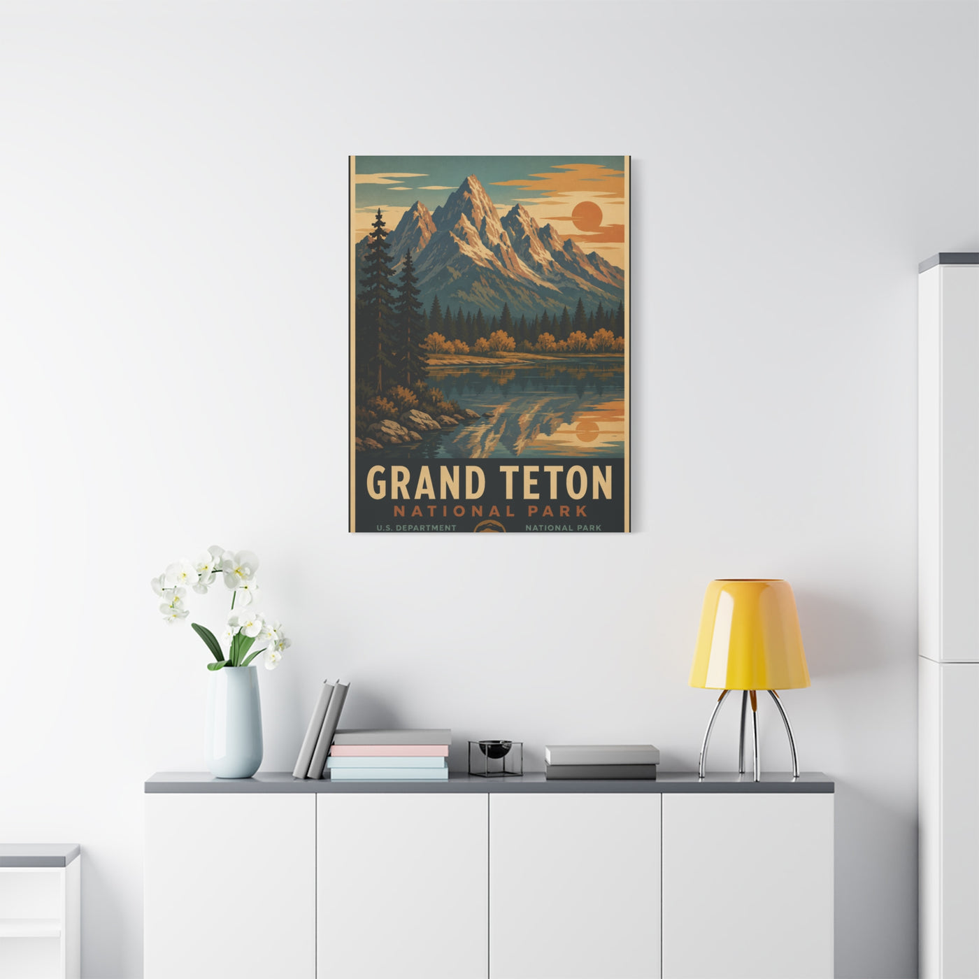 Grand Teton Vintage National Park Poster Wall Art & Canvas Print