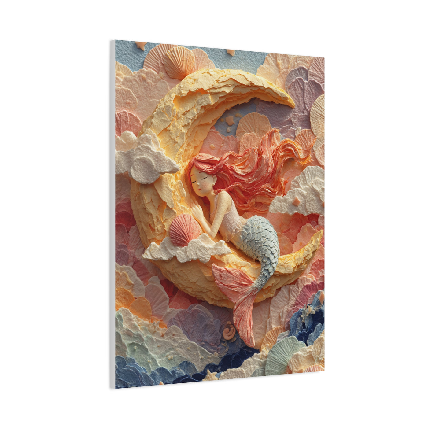 Dreamy Crescent Moon Mermaid Wall Art & Canvas Print