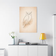 Minimal Line Art Owl Sketch Wall Art & Canvas Print