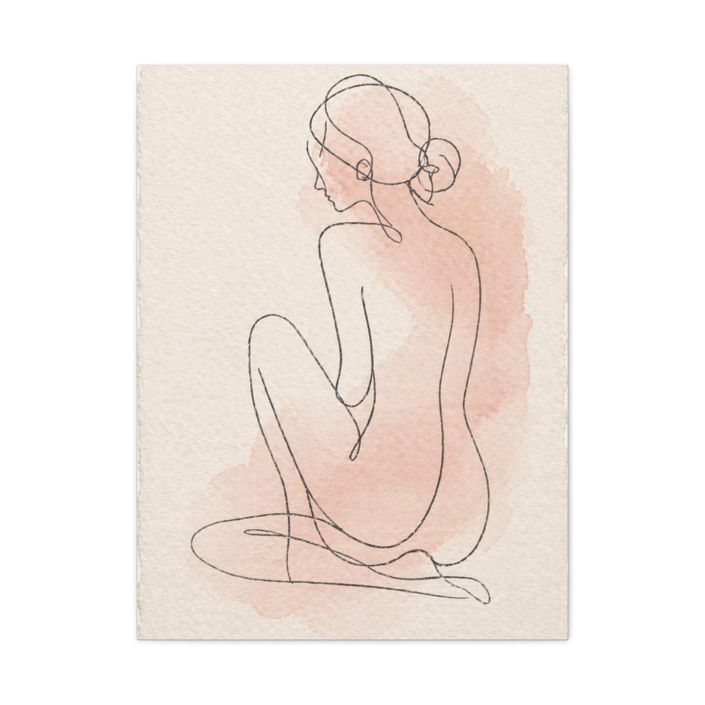 Minimal Blush Line Figure Wall Art & Canvas Print